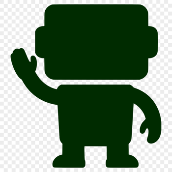 An SVG silhouette of a robotic design, ideal for cutting machine projects or web graphics.