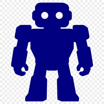 A futuristic robot in a sci-fi setting, designed as a vector art file for commercial or personal use.