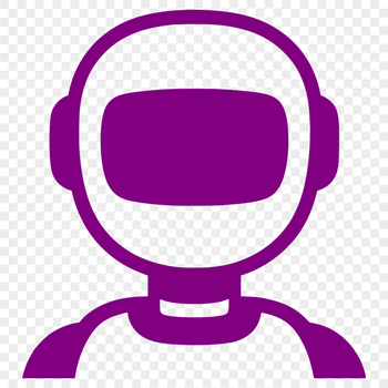 Robot graphic illustration in a modern sci-fi style