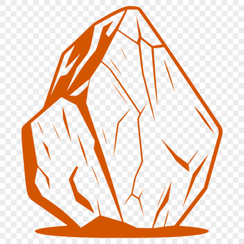 A geometric rock shape designed as a vector image for graphic design.