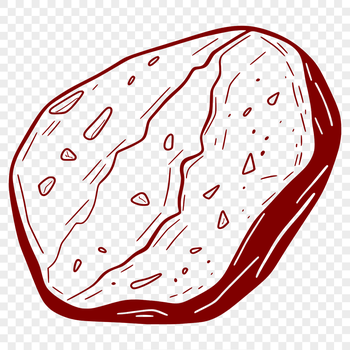 A 2D illustration of a rock in various shades of gray, suitable for vector design and cutting machine applications.