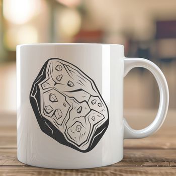 A 2D representation of a rock, suitable for digital cutting machines and laser cutters.