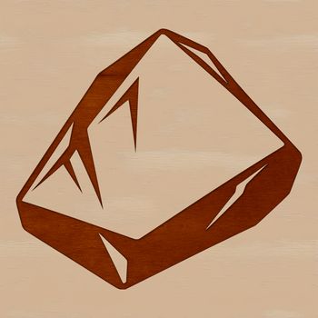 A 2D illustration of a rock with a simple design, suitable for use in graphic design projects.