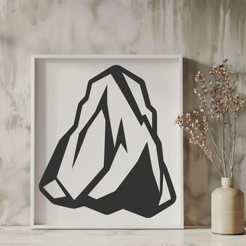 A 2D illustration of a rock, suitable for vector art designs and cutting machine stencils.