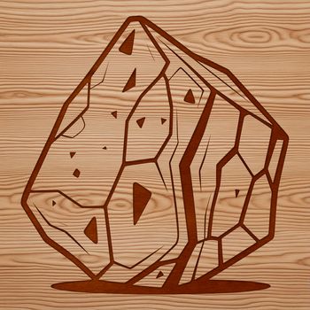 A detailed illustration of a rock with intricate texture.