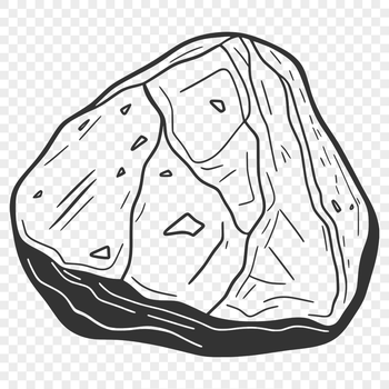 A high-quality digital illustration of a rock in vector format, suitable for various applications and designs.