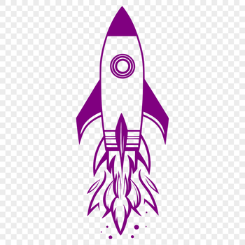 A futuristic spaceship soaring through a starry night sky in vector design format.