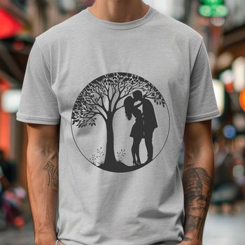 Illustration of a tree with intertwined branches, symbolizing love and connection.