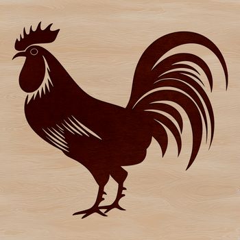 A realistic illustration of a farm animal, specifically a rooster, depicted in vector format.