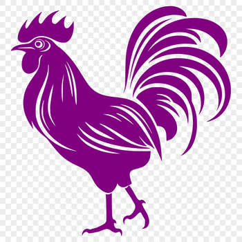 An SVG vector design of a cockerel in profile view.