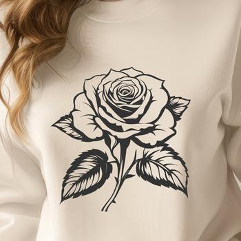 A detailed illustration of a single rose flower in full bloom, suitable for vector graphics and designs.