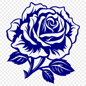 A high-quality digital illustration of a single red rose in bloom.