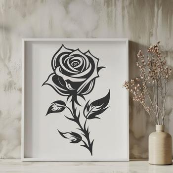 A detailed illustration of a rose in a vector format.
