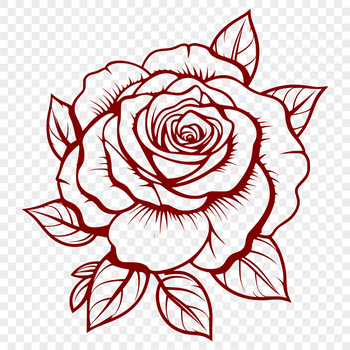 A high-quality illustration of a single rose bloom in full detail, suitable for gardening enthusiasts and design projects.