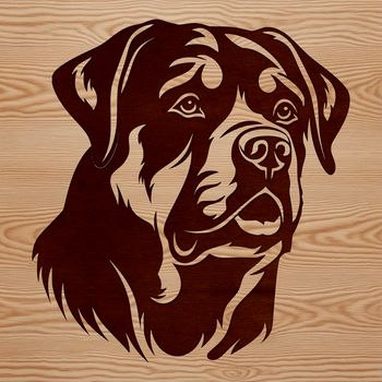 Vector art depiction of a Rottweiler dog.