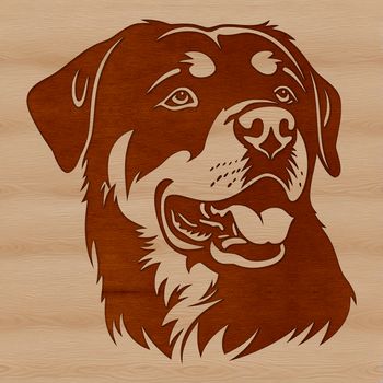 A vector illustration of a Rottweiler's head, suitable for use in digital design projects.