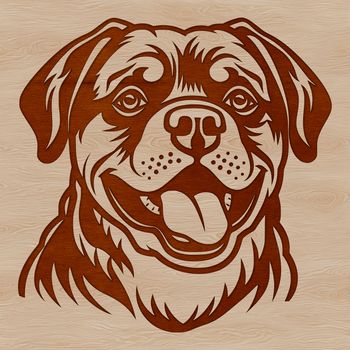 A high-quality vector image of a Rottweiler dog's head, suitable for various design purposes.