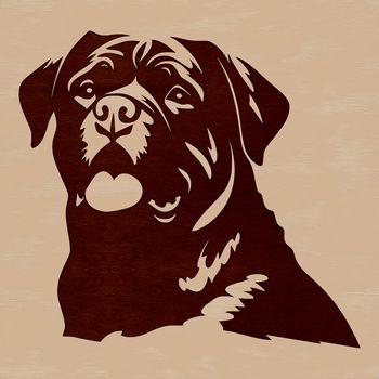 A customizable digital representation of a Rottweiler dog in SVG format for various design applications.