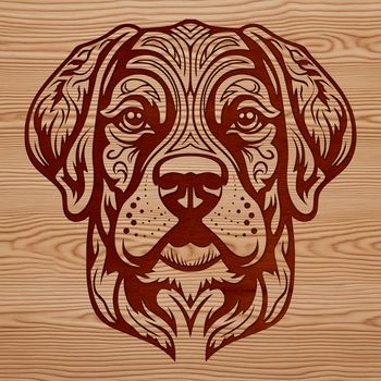 A high-resolution vector illustration of a Rottweiler's head, suitable for graphic design and digital art projects.