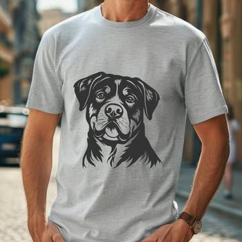 Vector illustration of a Rottweiler dog's head.