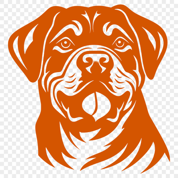 An outline design of a rottweiler dog's face in a clean, scalable format.