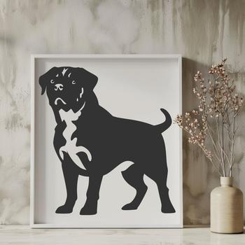 A vector design of a rottweiler in full profile, suitable for various uses including digital designs and crafts.