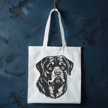 A detailed SVG design of a rottweiler breed dog.