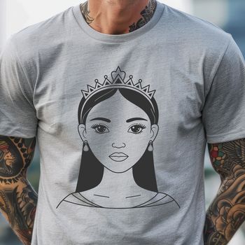 An illustration of a girl in royal attire created using SVG file format.