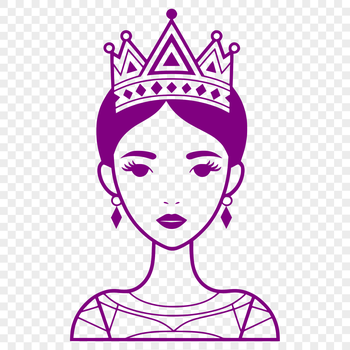 A young female character in a princess costume, suitable for vector design and illustration.