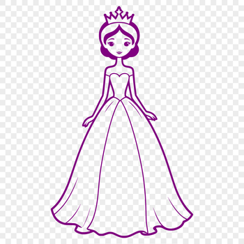 A detailed illustration of a young female princess character with royal attire.