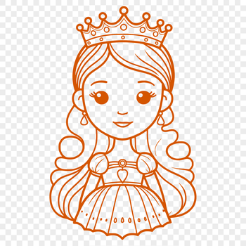 Illustration of a young princess with crown and royal attire, created as vector art.