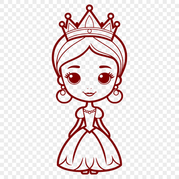 A young female princess illustration in vector format, suitable for various design applications.
