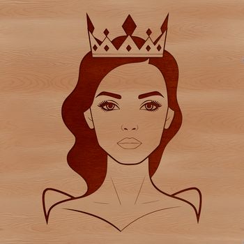 A digital clip art design of a girl dressed as a princess, suitable for various uses.