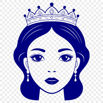A young female princess character designed as a vector graphic in an SVG format.