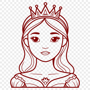 A stylized illustration of a young female princess in a medieval-style dress, suitable for vector design.