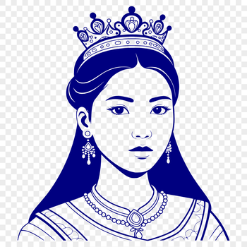 Illustrated princess character in vector format for digital design.
