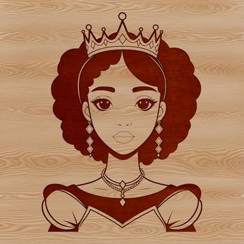 A female royal figure in a medieval-inspired setting, suitable for digital use.