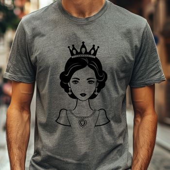 A vector graphic design featuring a stylized portrait of a girl dressed as a princess.