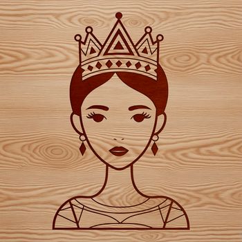 A young female princess figure designed as a vector graphic.