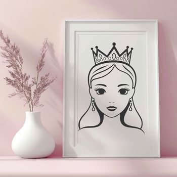 A young female princess in royal attire, suitable for vector art and design projects.