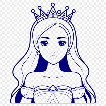 A digital illustration of a young female princess in a regal pose, suitable for vector art projects.