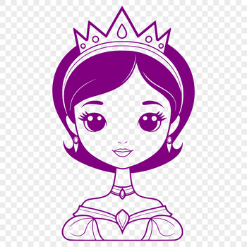 Young female princess character designed as a vector graphic.
