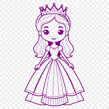 A young female princess figure in traditional attire, suitable for various design projects.