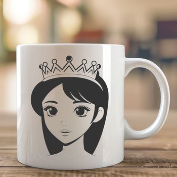 A princess illustration with elegant attire, ideal for vector art projects.