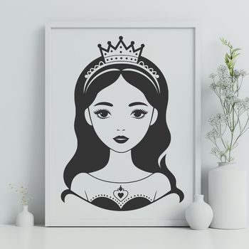 SVG design of a young female royalty figure.