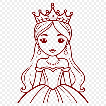 Female royal character illustration in vector format.