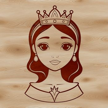 A young female character dressed in royal attire, suitable for various uses such as clip art or vector design.