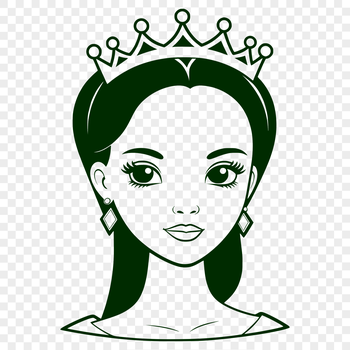 A vector illustration of a young female princess in regal attire, suitable for various design applications.