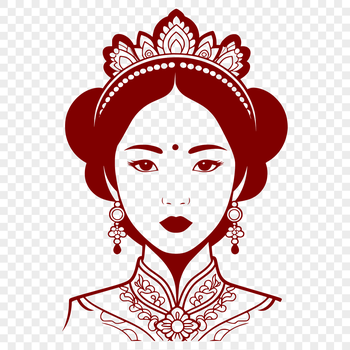 A young female royalty character in vector format.