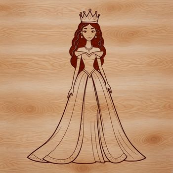 Digital graphic representation of a young girl as a princess, created with SVG technology.